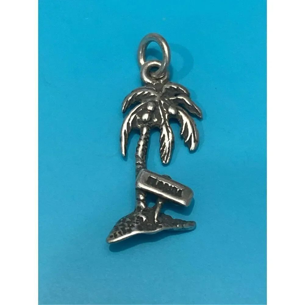 Palm Tree Florida Sterling Silver Jewelry Charm #tropical